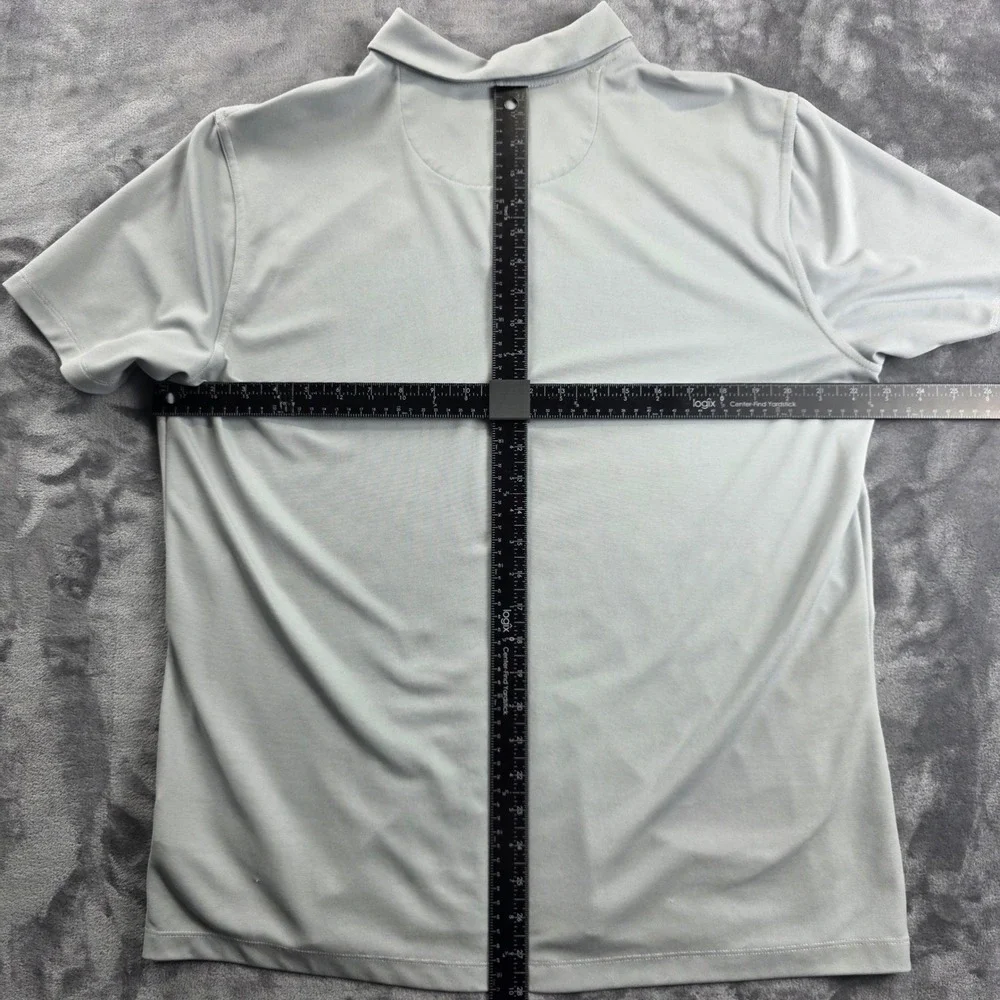 Nike Polo Shirt Mens Large‎ Grey Dri-FIT Short Sleeve Golf Athletic Sport Swoosh